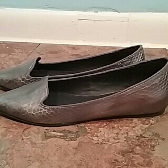 Aldo 6.5 Leather silver bronze Flats pointy - Picture 2 of 4